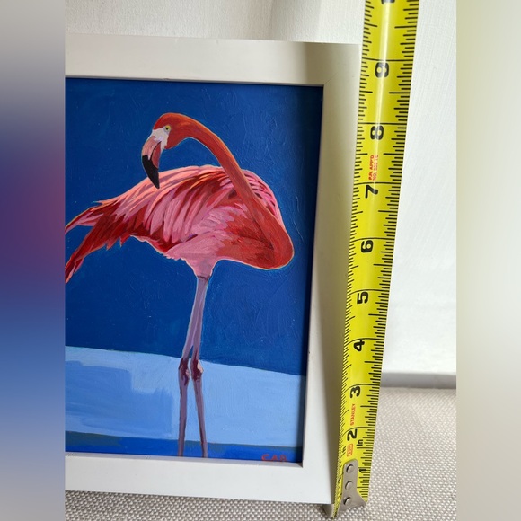 Original Vintage Flamingo Oil Painting - Picture 5 of 10